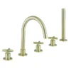 Crosswater MPRO Crosshead Brushed Brass 5 Hole Set Bath Shower Mixer -Roc Bathroom Furni Store prc450df l