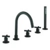 Crosswater MPRO Crosshead Matt Black 5 Hole Set Bath Shower Mixer -Roc Bathroom Furni Store prc450dm l