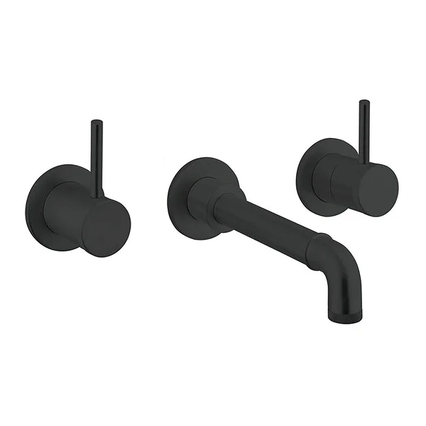 Crosswater MPRO Industrial Wall Mounted 3 Hole Set Basin Mixer - Carbon Black 3 Crosswater MPRO Industrial Wall Mounted 3 Hole Set Basin Mixer - Carbon Black