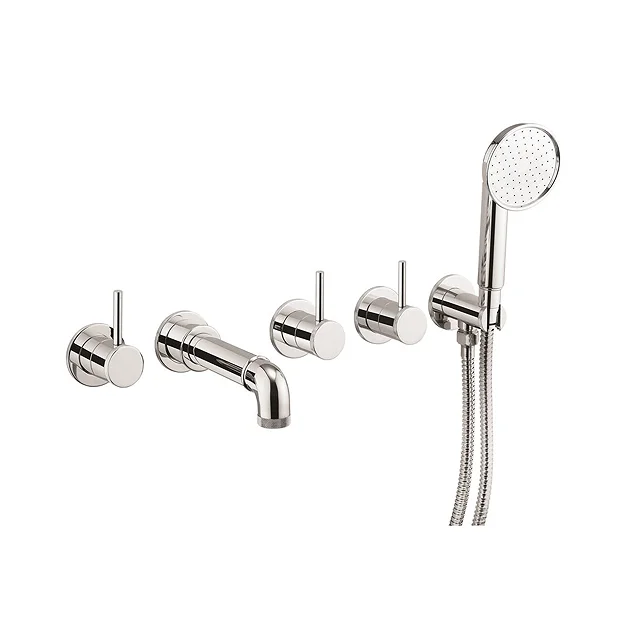 Crosswater MPRO Industrial 5 Hole Bath Filler With Spout & Handset - Chrome 4 Crosswater MPRO Industrial 5 Hole Bath Filler With Spout & Handset - Chrome - Image 2