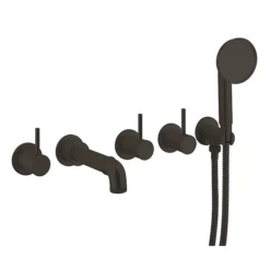 Crosswater MPRO Industrial 5 Hole Bath Filler With Spout & Handset - Carbon Black