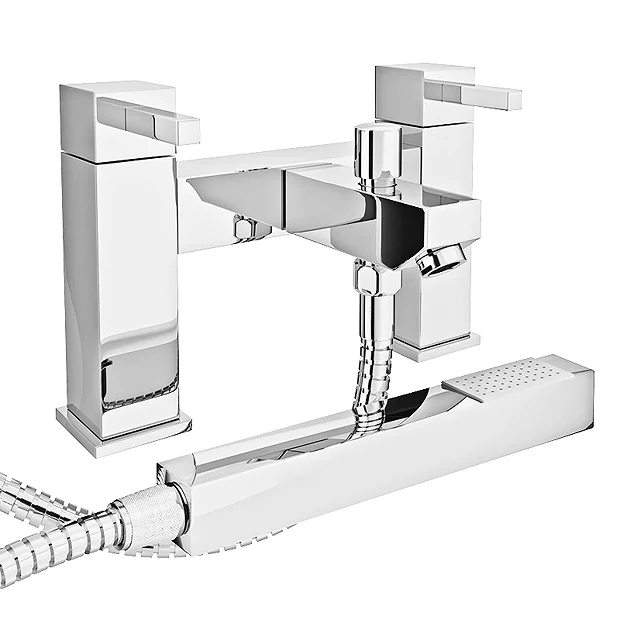 Prime Modern Bath Shower Mixer With Shower Kit - Chrome 4 Prime Modern Bath Shower Mixer With Shower Kit - Chrome - Image 2