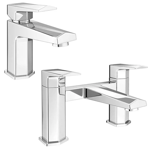Venice Modern Geometric Tap Package (Bath + Basin Tap) 4 Venice Modern Geometric Tap Package (Bath + Basin Tap) - Image 2