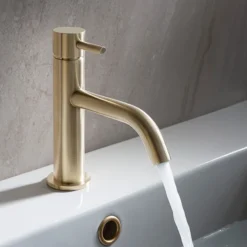 Crosswater MPRO Monobloc Basin Mixer - Brushed Brass -Roc Bathroom Furni Store pro110dnf d1