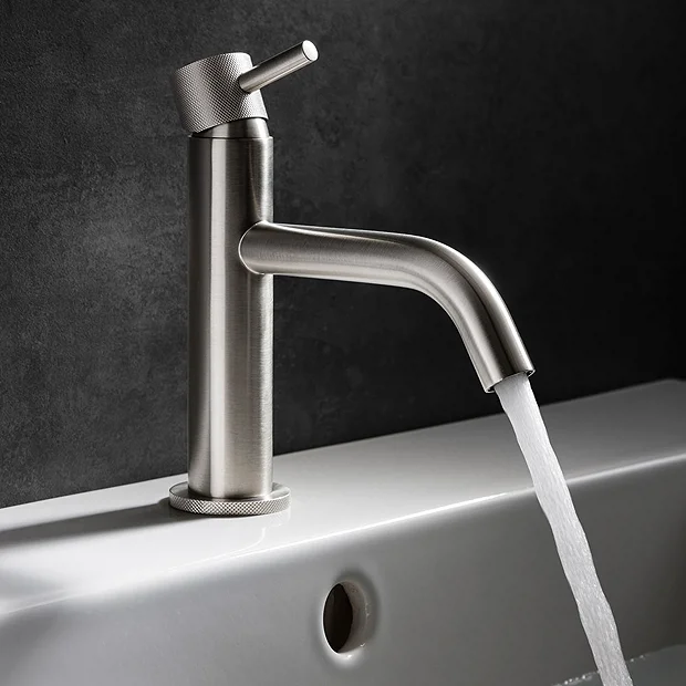 Crosswater MPRO Monobloc Basin Mixer With Knurled Detailing - Brushed Stainless Steel Effect 3 Crosswater MPRO Monobloc Basin Mixer With Knurled Detailing - Brushed Stainless Steel Effect
