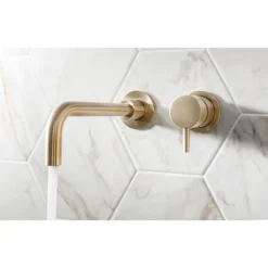 Crosswater MPRO Wall Mounted 2 Hole Set Basin Mixer - Brushed Brass