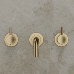 Crosswater MPRO Wall Mounted 3 Hole Set Basin Mixer - Brushed Brass 7 Crosswater MPRO Wall Mounted 3 Hole Set Basin Mixer - Brushed Brass -Roc Bathroom Furni Store pro130wnf d1