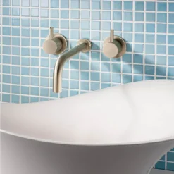 Crosswater MPRO Wall Mounted 3 Hole Set Basin Mixer - Brushed Brass