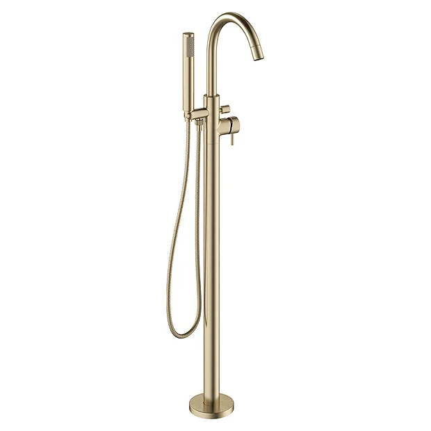 Crosswater MPRO Floor Mounted Freestanding Bath Shower Mixer - Brushed Brass 4 Crosswater MPRO Floor Mounted Freestanding Bath Shower Mixer - Brushed Brass - Image 2