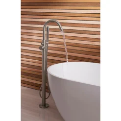 Crosswater MPRO Floor Mounted Freestanding Bath Shower Mixer - Brushed Stainless Steel -Roc Bathroom Furni Store pro416fv d2