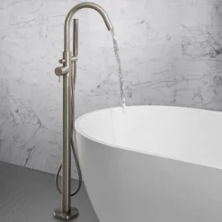 Crosswater MPRO Floor Mounted Freestanding Bath Shower Mixer - Brushed Stainless Steel