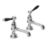 Imperial Radcliffe Chrome 1/2" Basin Pillar Taps With Black Levers -Roc Bathroom Furni Store radbasintapsbcp l
