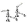 Imperial Radcliffe Chrome 1/2" Basin Pillar Taps With White Levers -Roc Bathroom Furni Store radbasintapswcp l