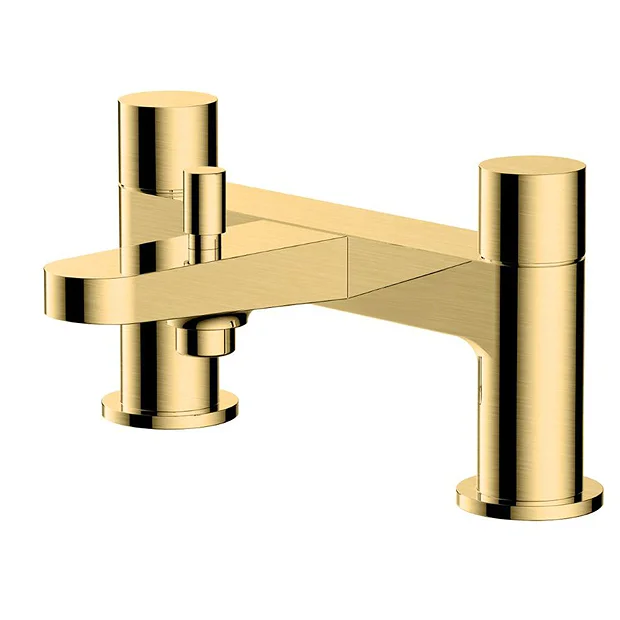 RAK - Petit Round Deck Bath Shower Mixer Brushed Gold 3 RAK - Petit Round Deck Bath Shower Mixer Brushed Gold