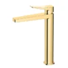 RAK Petit Square Tall Basin Mixer Tap Brushed Gold