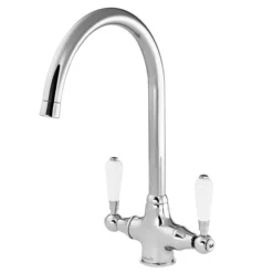 Reginox Elbe Traditional Dual Lever Kitchen Tap Mixer - Chrome -Roc Bathroom Furni Store reginoxelbetraditionaldualleverkitchentapmixerchromeelbel
