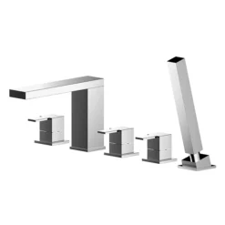Nuie Sanford Chrome Deck Mounted 5TH Bath Shower Mixer