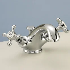 Silverdale Victorian Basin Monobloc Tap With Pop Up Waste Chrome