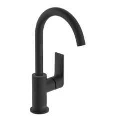Hansgrohe Rebris E Single Lever Basin Mixer 210 With Swivel Spout And Pop Up Waste - Matt Black -Roc Bathroom Furni Store squarelever l1