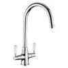 Rangemaster Aquaclassic 2 Chrome Kitchen Mixer Tap With White Handles