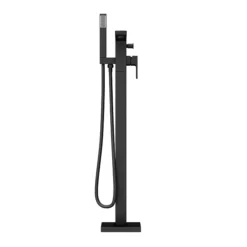 Toreno Modern Matt Black Floor Mounted Free-standing Bath Shower Mixer -Roc Bathroom Furni Store tbfst d2