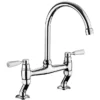 Rangemaster Traditional Belfast Bridge Kitchen Mixer Tap - Chrome/White -Roc Bathroom Furni Store tbl3cmwh l
