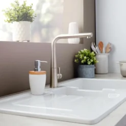 Rangemaster Conical Kitchen Mixer Tap - Brushed Finish