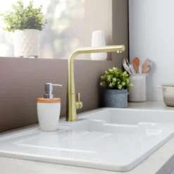 Rangemaster Conical Kitchen Mixer Tap - Brushed Brass