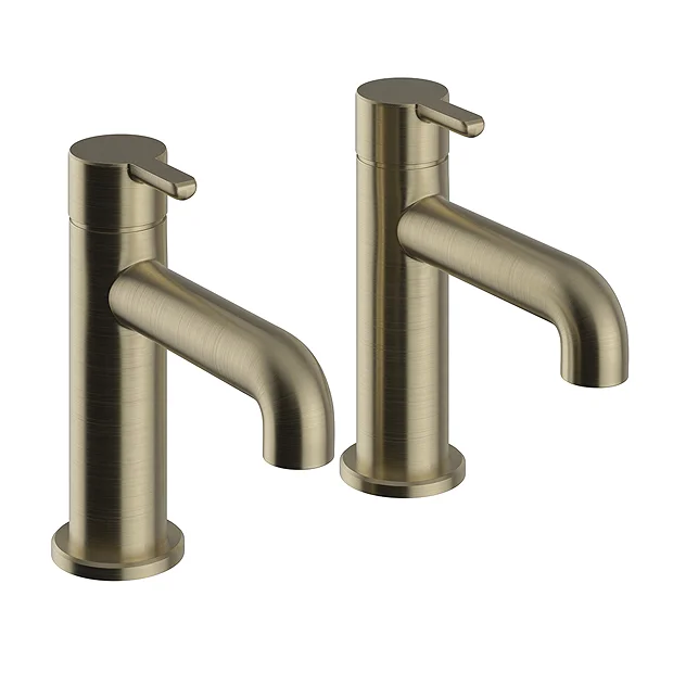 Heritage Dartmouth Basin Pillar Taps - Brushed Brass 3 Heritage Dartmouth Basin Pillar Taps - Brushed Brass