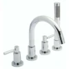 Hudson Reed - Tec Lever 4 Tap Hole Bath Mixer With Swivel Spout, Shower Kit & Hose Retainer -Roc Bathroom Furni Store tel334spr04 l