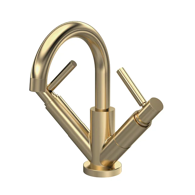 Hudson Reed Tec Lever Mono Basin Mixer Tap Inc. Swivel Spout & Waste - Brushed Brass 4 Hudson Reed Tec Lever Mono Basin Mixer Tap Inc. Swivel Spout & Waste - Brushed Brass - Image 2