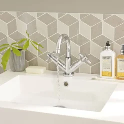 Hudson Reed Tec Crosshead Mono Basin Mixer With Swivel Spout & Waste