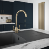 The Tap Factory Brushed Brass Vibrance Duo Kitchen Mixer Tap -Roc Bathroom Furni Store tfvibtap2bb brass