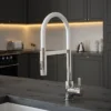 The Tap Factory Vibrance Tube Chrome Kitchen Tap With Spray Function -Roc Bathroom Furni Store tfvtscpwhite l