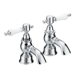Heritage - Glastonbury Bath Pillar Taps - Chrome