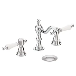 Heritage Glastonbury 3 Tap Hole Swivel Spout Basin Mixer With Pop-up Waste - Chrome