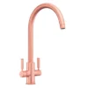 Rangemaster Intense Brushed Copper Dual Lever Kitchen Tap -Roc Bathroom Furni Store tid1bc l