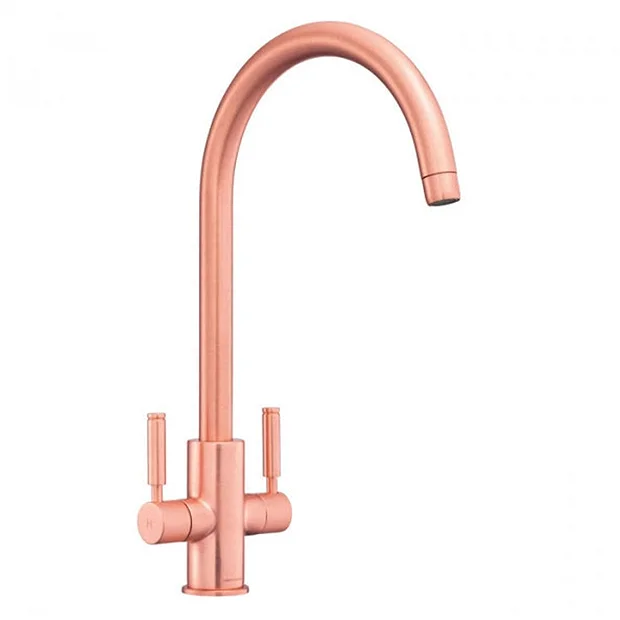 Rangemaster Intense Brushed Copper Dual Lever Kitchen Tap 3 Rangemaster Intense Brushed Copper Dual Lever Kitchen Tap