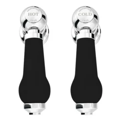 Chatsworth 1928 Traditional Black Lever Bath Shower Mixer Tap With Shower Kit