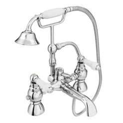 Chatsworth 1928 Traditional White Lever Freestanding Bath Shower Mixer Tap -Roc Bathroom Furni Store trad011dfs d1