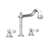 Chatsworth 1928 Traditional 3TH White Lever Deck Mounted Basin Mixer Tap With Curved Spout -Roc Bathroom Furni Store trad024d d2