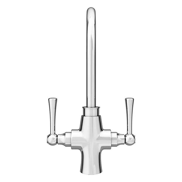 Trafalgar Polished Chrome Dual Lever Kitchen Mixer Tap 3 Trafalgar Polished Chrome Dual Lever Kitchen Mixer Tap