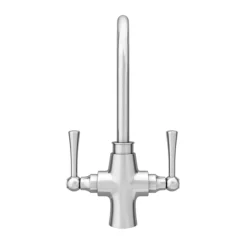 Trafalgar Brushed Nickel Dual Lever Kitchen Mixer Tap