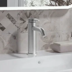 Crosswater 3ONE6 Stainless Steel Mono Basin Mixer Tap -Roc Bathroom Furni Store ts110dns d1