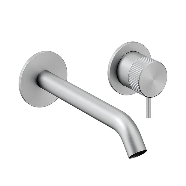 Crosswater 3ONE6 Stainless Steel Wall Mounted 2 Hole Set Basin Mixer 4 Crosswater 3ONE6 Stainless Steel Wall Mounted 2 Hole Set Basin Mixer - Image 2