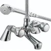 Bristan - Club Pillar Bath Shower Mixer - Chrome With Metal Heads 1 Bristan - Club Pillar Bath Shower Mixer - Chrome With Metal Heads -Roc Bathroom Furni Store vacpbsmcmt ln
