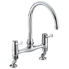 Bristan - Value Lever Bridge Deck Kitchen Sink Mixer With 6" Levers -Roc Bathroom Furni Store valbrdsmc6cd l