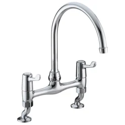 Bristan - Value Lever Bridge Deck Kitchen Sink Mixer With 6" Levers