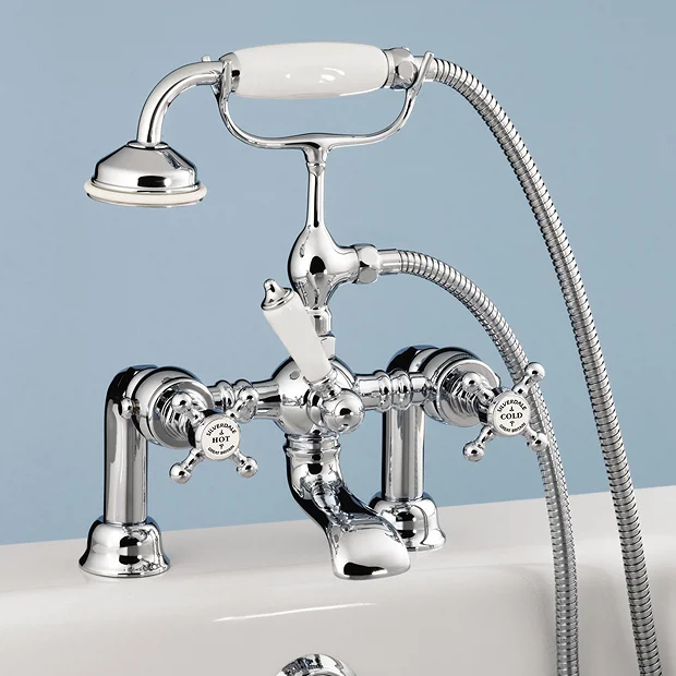 Silverdale Victorian Bath Shower Mixer Taps Chrome 3 Silverdale Victorian Bath Shower Mixer Taps Chrome
