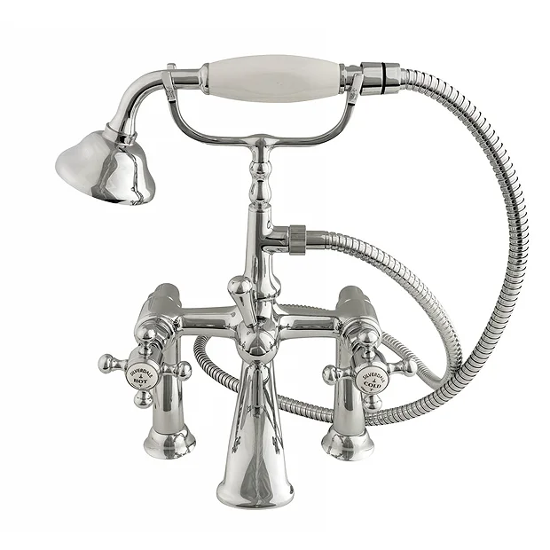 Silverdale Victorian Bath Shower Mixer Taps Chrome 4 Silverdale Victorian Bath Shower Mixer Taps Chrome - Image 2